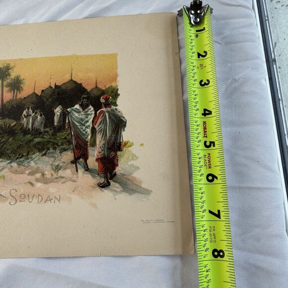 Antique Lithograph The Orcutt Company Chicago “Soudan” (Sudan) Signed Will Crane - Picture 4 of 9